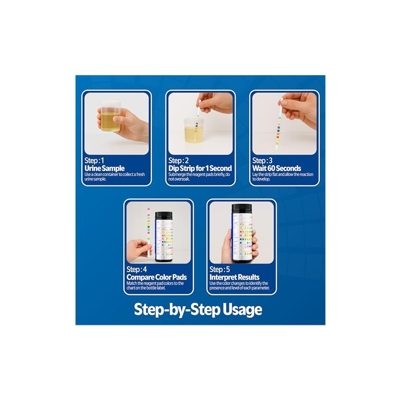 Urinalysis Urine Test Strips, 100 Sticks/Dipsticks | 11-Parameter Test