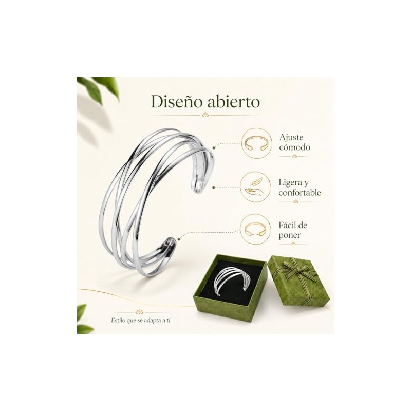 Pulseras de Acero Inoxidable para Mujer con Joyero