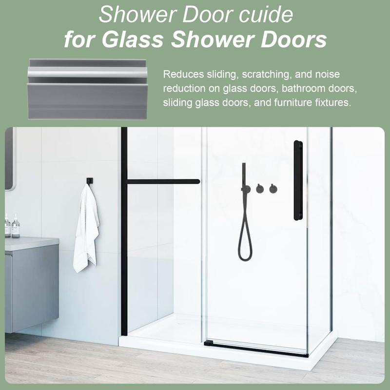 Gray Shower Door Bottom Track, Single-Sided Channel Dimensions of 1/2