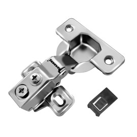 Berta 6 Pack, 5/8 inch Overlay, 90 Degree Restricted Opening Angle, Soft Closing, 6-Ways 3-Cam Adjustment, Concealed Face Frame Kitchen Cabinet Door Hinges with Screws (6, 5/8" Overlay)
