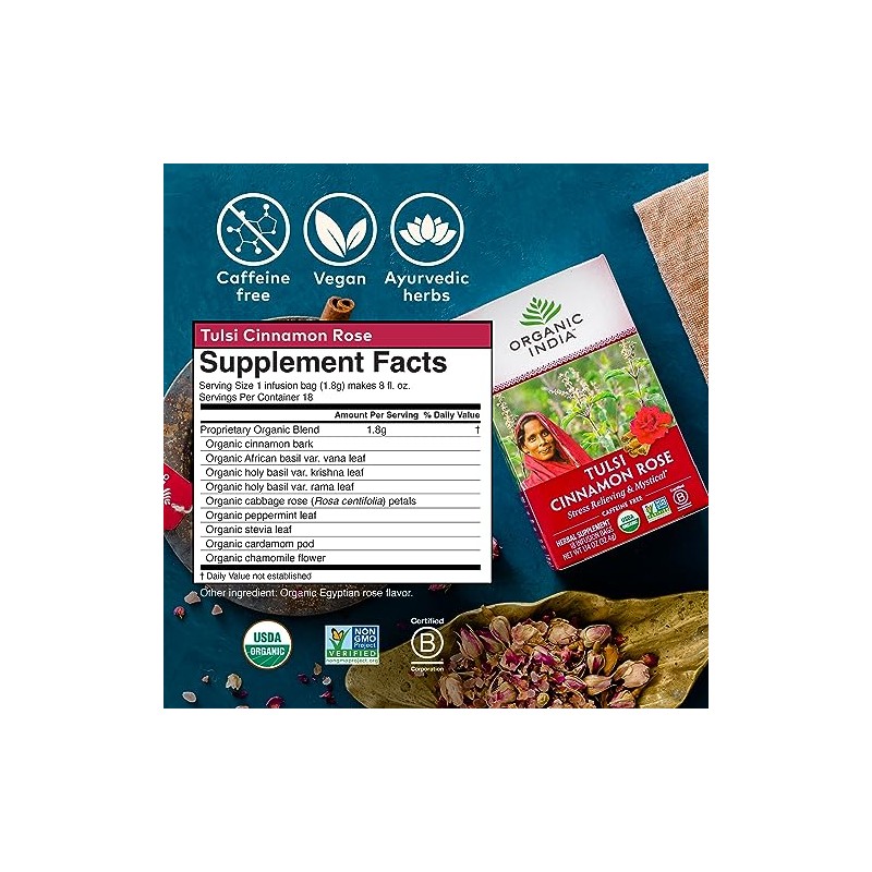 Té orgánico de la India Tulsi de comercio justo, orgánico