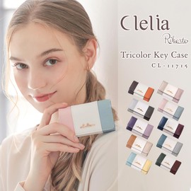 Cleria CL-11715 Women's Key Case, 6 Row Key Hook, Tricolor Riberte Series, Fuji