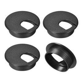 sourcing map 4Pcs Cable Hole Cover, 2Inch/50mm ABS Desk Cable Wire Cord Grommet Hole Cover for Office Computer Desk Wire Organizer, Black