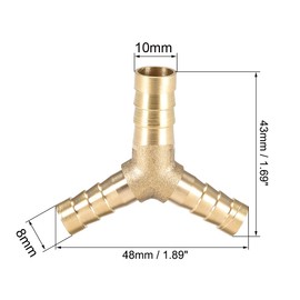 sourcing map 3 x 10 x 8 x 8 mm Reducer Barbed Connection Y 3-Way T-Connector Adapter
