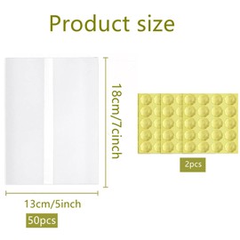 Jinavoty 50 Pack Vellum Jackets for Invitations, 5 x 7inch Pre-Folded Vellum Paper with Heart Seal Stickers,Translucent Vellum Paper for Baby Shower Birthday Wedding Invitation Wraps