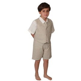 Gino Giovanni G266 Short Set Cotton/Linen Blend Summer Baby/Toddler (7, Natural)