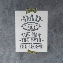 Dad Man Myth Legend Stencil - Reusable Stencils for Painting - Create DIY Dad Man Myth Legend Home Decor