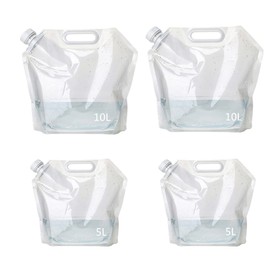 PANYu 4 Pack Water Container, 10L+5L Water Carrier Folding Drinking Water Container, Outdoor Folding Water Bag for Sport,Camping, Hiking,BBQ, Fishing