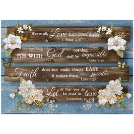 Christian Bible Puzzles for Adults, PICKFORU Jesus Religious Jigsaw Puzzles 1000 Pieces, Love & Faith Puzzle, Challenging Impossible Inspirational Quote Theme as Wall Decor