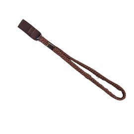 [近江一文字] 杖 ステッキ ストラップ お洒落 ドイツ製 くみひも フリーサイズ ゴム留め 落下防止 杖が持ちやすくなる (柔らかブラウン（茶色）)