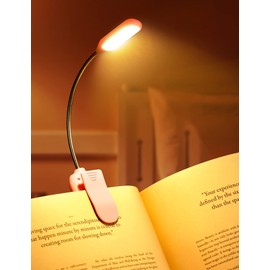 Monotremp Book Lights for Reading at Night in Bed, 80 Hours Runtime Rechargeable Reading Lights for Books in Bed, 3 Brightness Levels × 3 Color Temperatures, 1.3 oz Lightweight