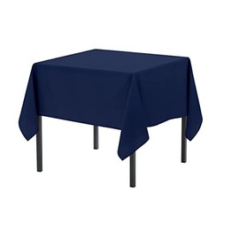 Pomp Navy Blue 52" x 52" Inch Square Premium Polyester Tablecloth | Wrinkle + Stain Resistant Easy Care Fabric | Fits Square or Round Table