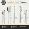Aufranc 20 Piece Silverware Set, Stainless Steel Flatware Set for