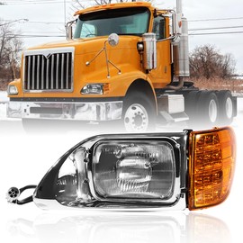 Seassauto Headlight for International 9200-9900 Driver and Passenger Side Headlights Headlamps Assembly for International 2003 2004 2005 2006 2007（Left