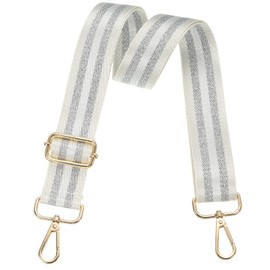 PATIKIL Purse Strap, Wide Shoulder Strap Adjustable Crossbody Bag Straps Universal Replacement Shoulder Bag Belt for Women's Handbags Canvas Guitar Bag Backpack, White