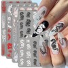 5D Embossed Dragon Nail Art Stickers for Nail Designs Black