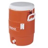 Beverage Jug, Orange With White Seat-Top Lid & Handles, 5-Gallons