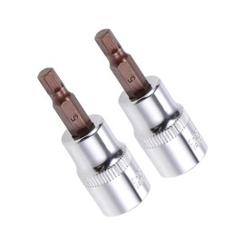 TA-VIGOR 2Pcs Hex Bit Socket, 3/8" Drive x H5 (5mm) Allen Key Socket, Premium S2 Steel Bits, Hex Bit with 48mm Length for Ratchet Wrench, Torque Wrench, Slide Bar, Impact Power Drills