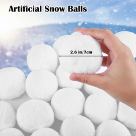 Cooraby 15 Pieces 2.6 Inches Snow Toy Ball Set Indoor Fake Snow Fight Ball Realistic Snow Toss Ball Set for Winter Game