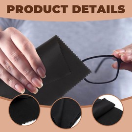 MKEAWWU Glasses Cleaning Cloths Pack of 10 Microfibre Cleaning Cloths, 5 Pieces Black, 5 Pieces Light Grey, Display Cloth, Optician Quality, for Camera, Lens, Mobile Phones, Tablets (15 cm x 18 cm)