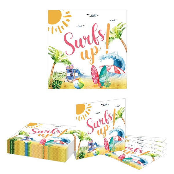 Kotkiddy 20 Pieces Surfs Up Birthday Napkins Party Decorations Tableware