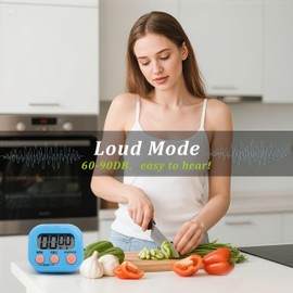 6 Pack Multi-Function Electronic Timer - Kitchen Timer,Magnetic Digital Timers,Big LCD Display, ON/Off Switch,Extensively Use in Cooking,Gym, Meeting, Classroom,Kitchen,Study,Work,Outdoor Activities