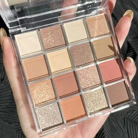 Eyeshadow Palette, 16 Brown Ultra-pigmented Neutral Shades, Shimmer Eye Shadows Palette, Glitter Eyeshadow Palettes For Women, Natural Waterproof Long-lasting Eyeshades Make-up