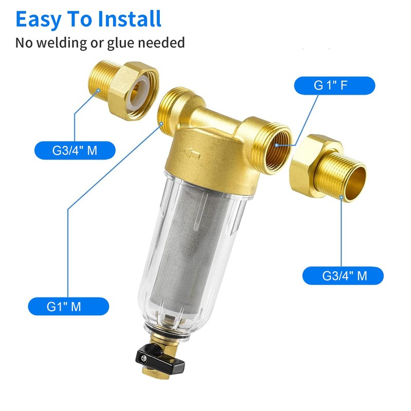 Water Filter with Precise 100-110μm, Pre-Filter for Domestic Water Hose