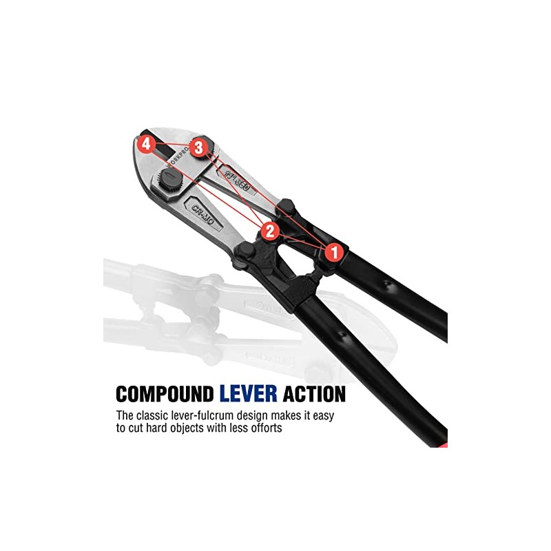 WORKPRO W017004A Bolt Cutter, Bi-Material Handle with Soft Rubber Grip,