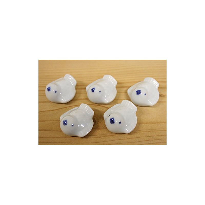 Pottery Hand Painted Bird Chopsticks 置揃 Chopstick Rest 箸休me Bird
