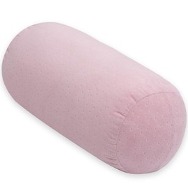 1 MIDDLE ONE Round Cylinder Bolster Pillow with Removable Velour Cover, Tube Roll Cervical Pillow for Head, Neck, Back and Legs Support, 13"x 6", Pink
