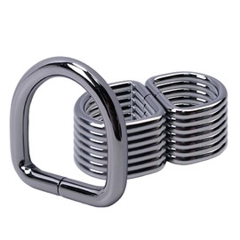 VersaKits Metal D Rings Heavy Duty 15 Pcs 1/2 Inch Gunmetal Black 4mm Thickness for Dog Collars Harnesses Bags Purses Strap Webbing 4X4