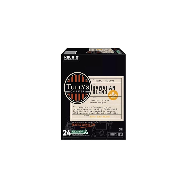 Tully's Coffee Hawaiian Blend 24 K-Cups (pack of 3)