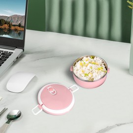 Fiambrera térmica, fiambrera apilable de acero inoxidable 304 con aislamiento de alimentos calientes, contenedores de almacenamiento sellados redondos para alimentos, caja Bento para mantener(#1)