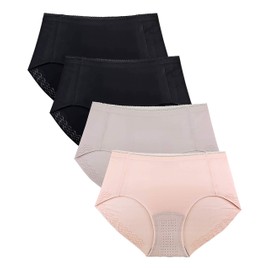 B2BODY Women's Underwear Microfiber Silicone Edge Hipster Panties XS-3X Plus Size (1X)