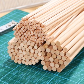 DIYEAH 215 Pcs Wooden Dowel Rods Balsa Wood Sticks Square Wooden Dowels Unfinished Wooden Craft Sticks for DIY Molding Crafts Projects Making(1/8inch,3/16inch/1/4inch