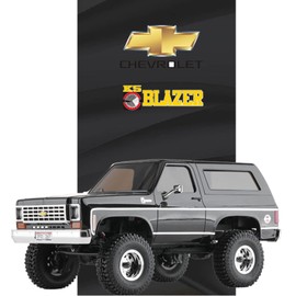 EAZYRC X FMS FCX24 1/24 Chevy K5 Blazer 1976s RC Rock Crawler 4x4 RTR Black, with Lisense RC Truck, 4WD 5Km+ 2-Speed Transmission with 2.4 Ghz Radio, Battery, and Charger