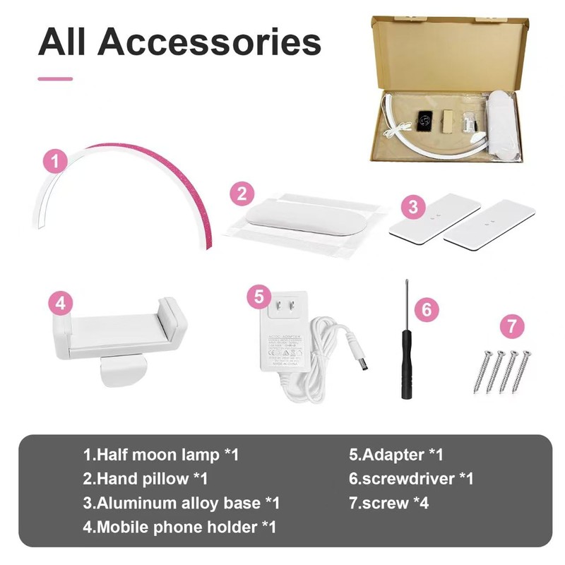 FFKJDM Half Moon Light for Nail Desk - 29-inch LED