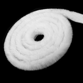 White Faux Fur Trim Ribbon 10m Christmas Trimming Furry Ribbon Stripe Artificial Craft Fur Trim Ribbon for Christmas TreeWreath Bows Clothing Party Supplies (0.98 Inch x 32.8 Feet)