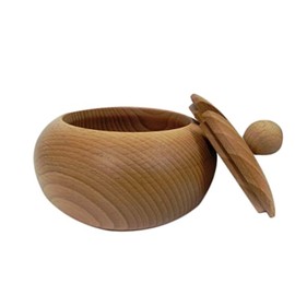 C01 Wooden Sugar Bowl with Lid and Spoon Ideal Gift Diameter 10cm