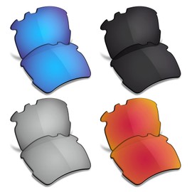 TRUSHELL Polarized Replacement Lenses for Oakley Flak 2.0 XL Vented Sunglasses -Ocean Blue+Black+Silver+Fire Red