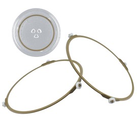 SATUY 8.7" Microwave Turntable Ring, Microwave Oven Glass Plate Tray Support, Rotating Roller Support Ring with 14 mm Rollers (2 PCS)