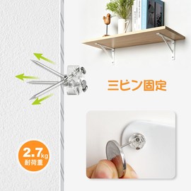 AIEVE Drywall Fixing Pins, Plaster Nails, Flat Type, Load Capacity 6.1 lbs (2.7 kg), Pack of 10, For Mounting Brackets, Shelves, and Wall Storage, Clear Wall, Transparent Acrylic, Discreet and Scratch
