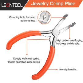 LEONTOOL 3 PCS Jewelry Pliers 5 Inches Jewelry Crimp Plier 6 Inches 6 in 1 Bail Making Plier and 5 Inches Nylon Nose Plier for Bead Crimper Wire Looping Straightening Shaping Jewelry Line Pins