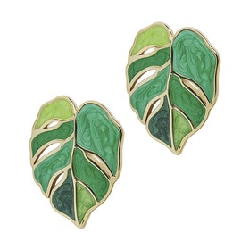 1 Pair leaf earrings leaf hoop earrings girls charm earrings diamond stud earrings for women enamel stud earrings accesorios para ear jewelry ear stud gift alloy Miss Metal