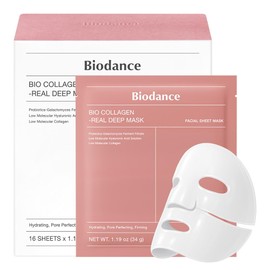 BIODANCE Bio-Collagen Real Deep Mask, Hydrating Overnight Hydrogel Mask, Pore Minimizing, Plumping, Elasticity Improvement, Korean Skin Care, Valentines Day Gifts for Her | 1.19oz(34g) x 16ea