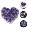 Ipetboom Natural Amethyst Heart Shaped Crystal Stone Decoration Unique Desk