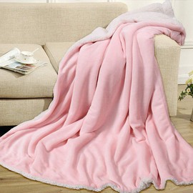 EMME Fuzzy Fleece Warm Blanket 60"x80" Large Twin Size Ultra Soft Warm Sherpa Blanket Microfiber Cozy Blanket for Couch Sofa Lightweight Fuzzy Thick Reversible Couch Blanket (Navy, 60"x80")