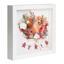 sinzau Picture Frame for Filling, Object Frame Deep, Deep Picture Frame for Filling, 20 x 20 cm, White Picture Frame, Fillable, 3D Object Frame, Deep 3 cm, for Objects, Flowers, Wedding Gift