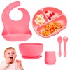 Bluelander Juego de Vajilla para Bebé de Silicón, 6 Piezas
